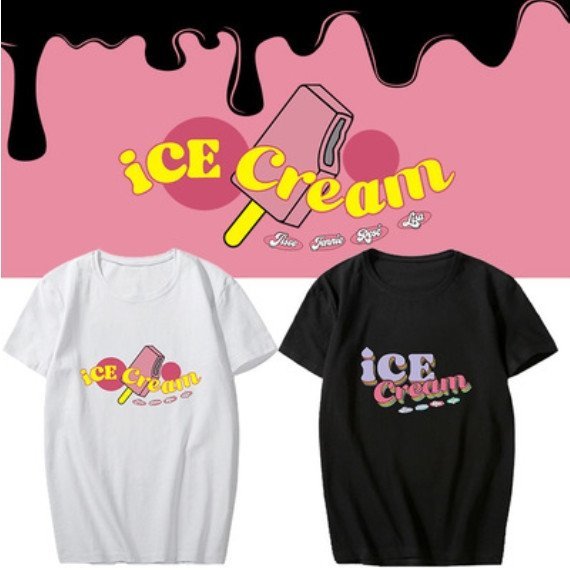 韓國女團 BLACKPINK ICE CREAM 打歌服 圓領短袖上衣 應援團 圓領T恤 團體服 LISA JISOO
