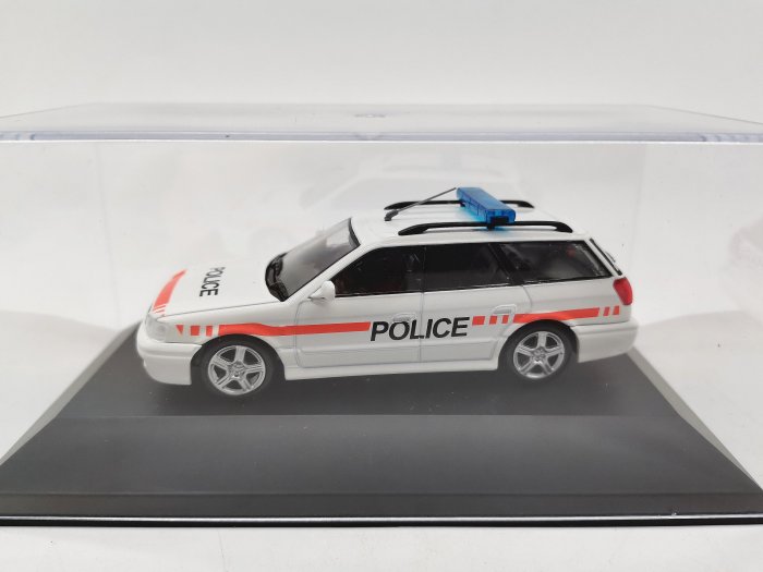 汽車模型 車模 收藏模型1/43 斯巴魯力獅 SUBRU LEGACY 警車版合金模型