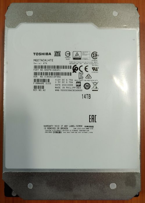 Toshiba 14TB 3.5吋 MG07ACA14TE 企業級 氦氣硬碟 現貨~促銷~