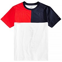 ☆【TH男生館】【TOMMY HILFIGER LOGO拼接短袖T恤】【TOM001L2】青年版(M)