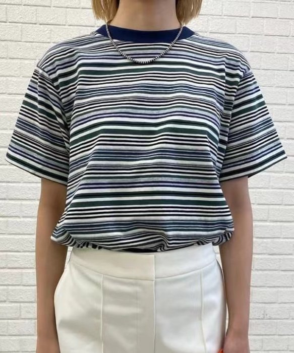 預購】日本BEAMS BOY夏22新入荷 / ボーイ マルチボーダー クルーネック