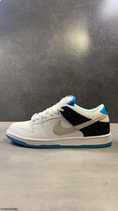 Nike 滑板鞋 SB Dunk Low Pro Laser Blue 白時尚 男鞋 休閒鞋 BQ6817-101公司級