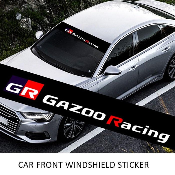 汽車擋風玻璃擋風玻璃貼紙黑色裝飾貼紙適用於豐田 GR Sport VIos Yaris Corolla Cross Ve
