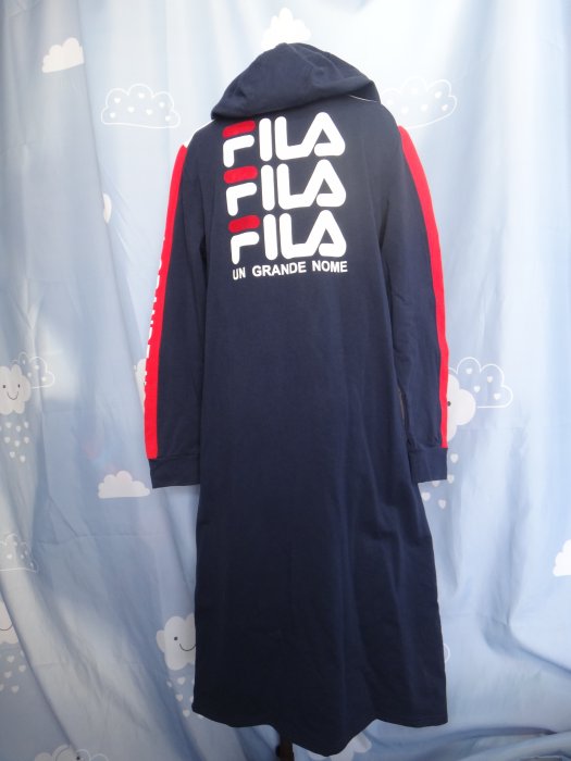 jaob00765100 ~ 正品 FILA 藍色 棉質休閒連帽洋裝 size: L