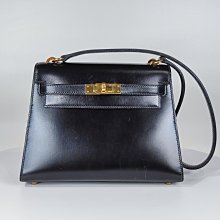 「活動促銷價」愛馬仕 Hermes Kelly mini 一代無耳朵 vintage 稀有珍藏品 Box皮