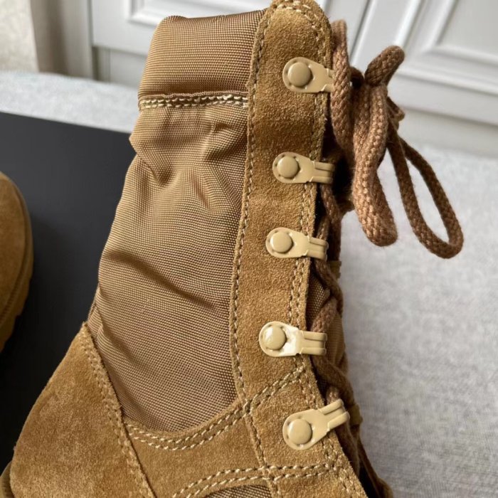 真皮黃靴DANDT時尚絲光牛反絨真皮戰鬥短靴（22 JAN 5287730242） 同風格請在賣場搜尋TUB或外銷女鞋