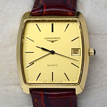 《寶萊精品》Longines 浪琴金黃方長型男子錶