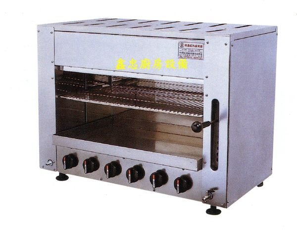 鑫忠廚房設備-餐飲設備：全新六管紅外線烤箱-賣場有快炒爐-西餐爐-冰箱-烤箱-水槽