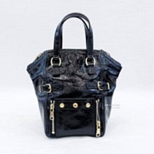 A7236 Yves Saint Laurent 黑色漆亮皮Downtown mini bag  (遠麗精品 台北店)