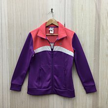 【愛莎＆嵐】 adidas 女 紫色長袖LOGO印花夾克外套/L 11301 31