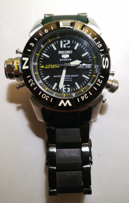 Seiko map meter 5 sports 精工 5 號 7s36  23j 男士自動上鍊機械錶 200M潛水錶