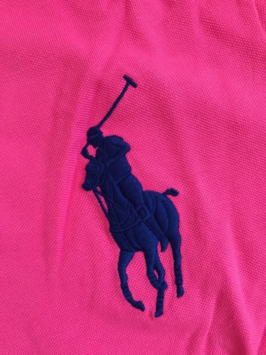 Ralph Lauren 桃紅色大馬網眼POLO衫、size：M【美國官網正品】