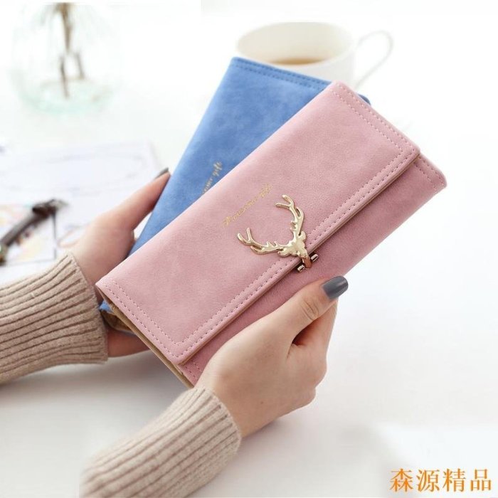 Wallet women's long three fold deer head wallet-高端轻奢生活馆