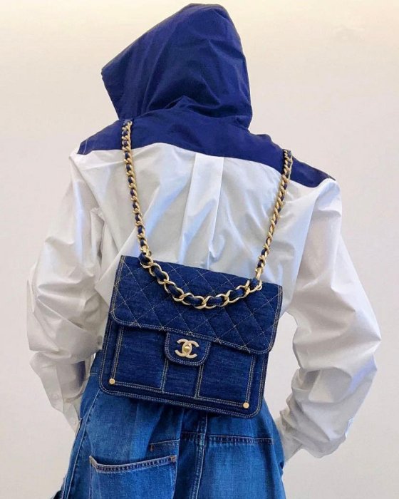 Chanel 23a Backpack 雙肩後背包 牛仔藍 現貨