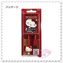 ♥小花花日本精品♥ Hello Kitty 充電線 傳輸線 大頭立體造型 點點 紅色 日本限定 21100901