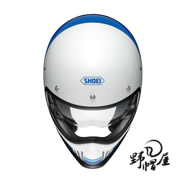 《野帽屋》日本 SHOEI EX-Zero 復古越野帽 山車帽 哈雷 全罩安全帽 #EQUATION TC-11 藍白