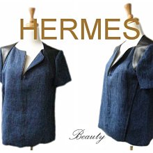 *Beauty*HERMES羔羊皮V領牛仔上衣  WE15