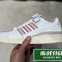 南🔥2022 10月 ADIDAS OG FORUM LOW 運動 荔枝皮 三葉草 魔鬼氈 男女 白灰紅 H03424