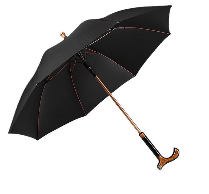 晴雨傘拐杖傘帶傘加固老人用雨傘長柄晴雨兩用防滑登山多功能手杖遮陽傘