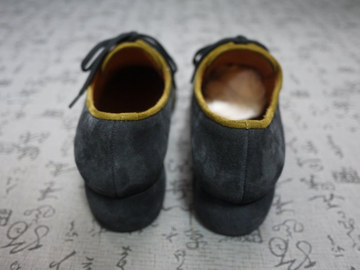 西班牙製 Chie Mihara 編織皮革飾麂皮粗跟鞋 USA 5.5 EUR 35 JPN 22.5 CM