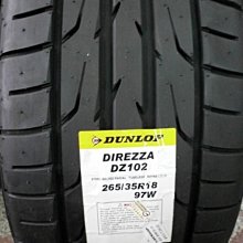 ***天下第一輪***DUNLOP 登祿普 DZ102 265/35/18 完工價5750