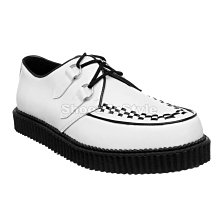 Shoes InStyle《一吋》美國品牌 DEMONIA 原廠正品英式龐克歌德真皮平底鞋 有大尺碼『白色』