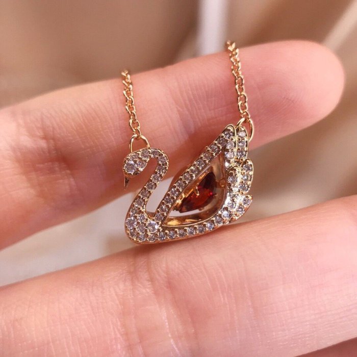 情人節禮物 Swarovski 施華洛世奇 跳動的心 天鵝 項鍊 2020年新品 浪漫天鵝 粉鑽項鏈 白鑽天鵝 鎖骨鏈