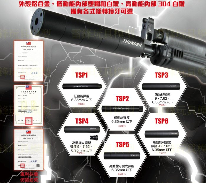 [雷鋒玩具模型]-TSP4消音管 滅音 減音管 (操作槍 pcp co2 裝飾彈 實心管)