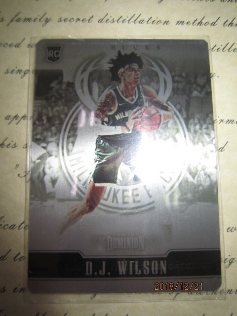 新賣家~17/18~D.J. Wilson /199~RC~DOMINION~鐵板卡~新人卡~限量/199~