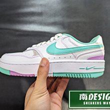 南🔥2023 10月 NIKE GAMMA FORCE 休閒 運動 皮革 增高 女款 白綠紫 FN7109-100