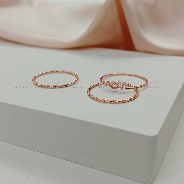 韓國 金屬 水鑽 簍空 一組三入 雙色 精緻 造型 戒指