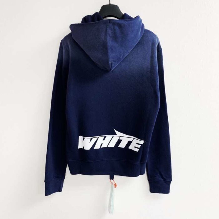 off white 藍色漸變LOGO帽T EM-BFE0