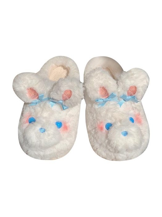 肥球球 女冬季可愛小兔子包頭棉拖鞋防滑保暖室內家居軟底棉鞋