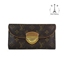 【巴黎站二手名牌專賣店】＊現貨＊LV 路易威登 真品＊M60123經典Monogram花紋壓釦曼哈頓三折長夾