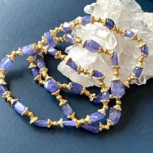 僅此一波-中藍紫 原石小礦感 坦桑石 隨型狀5-9mm+（單圈）手珠手鍊DIY串珠隔珠配珠•點點水晶•