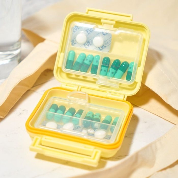 日本fancl小藥盒進口隨身分裝小號迷你早中晚一天便攜式密封防潮超夯 精品