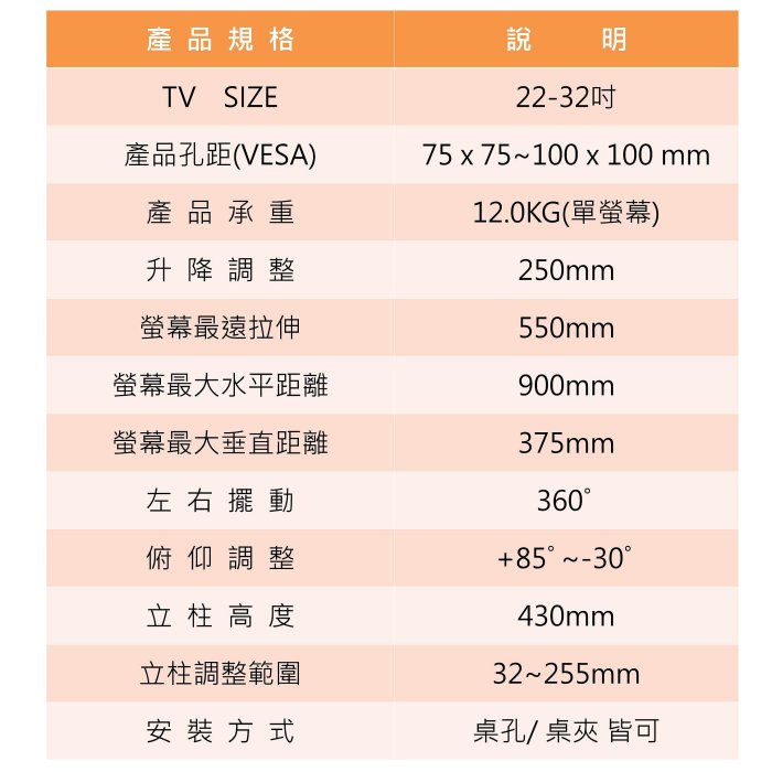 NB H180/22-32吋液晶電視雙螢幕壁掛架