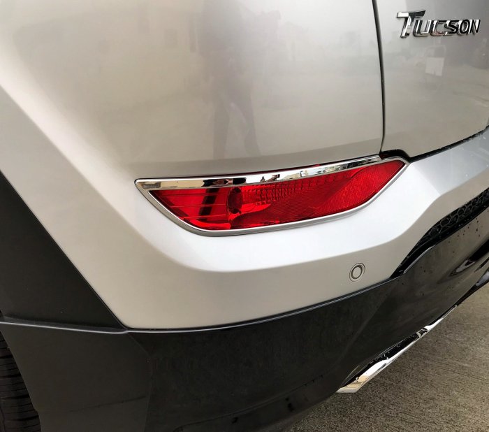 圓夢工廠 Hyundai 現代 Tucson 2016~on 改裝 鍍鉻銀 車燈框飾貼 後保桿 後霧燈框 反光片框