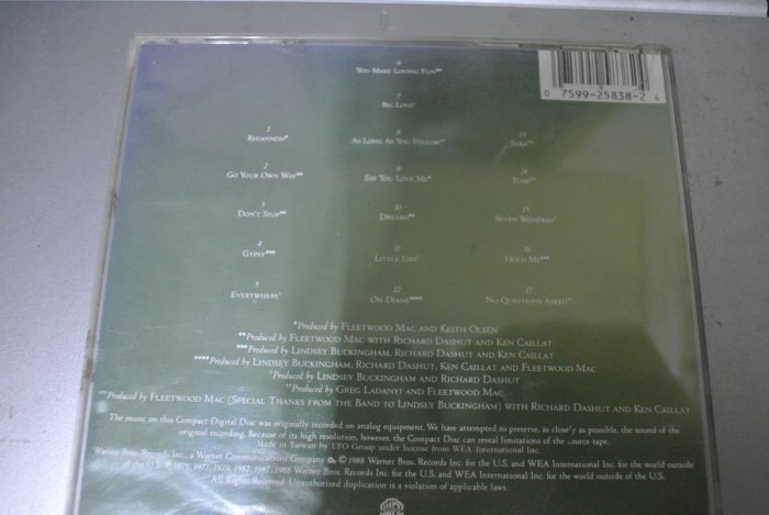 CD ~ Fleetwood Mac Greatest Hits ~1988 Warner 無IFPI