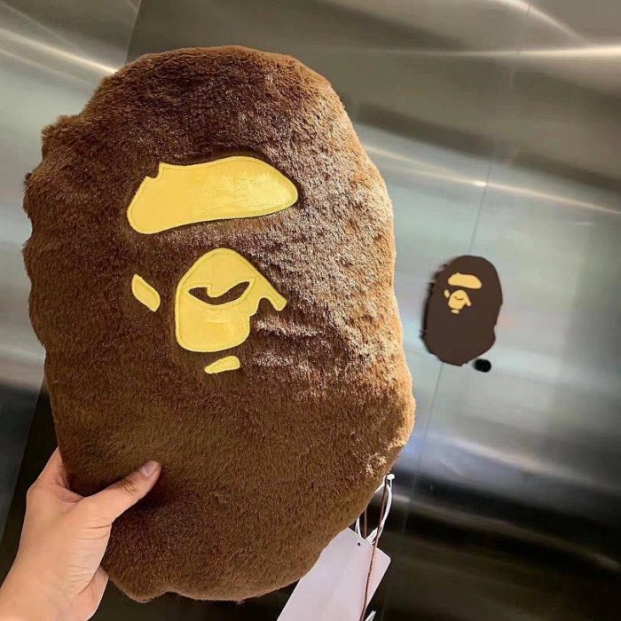 Bape Ape Head Cushion Brown