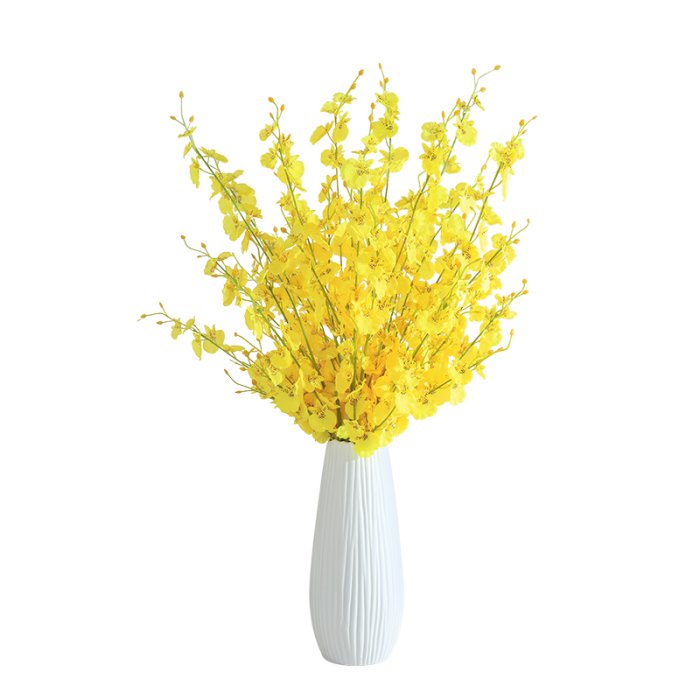 跳舞蘭仿真花假花客廳室內裝飾花擺件干花花束擺設黃色,特價