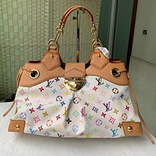 翡翠王.一元起標  高價品當場面交驗貨 保真 LOUIS VUITTON LV 絕版三彩大容量手提包 標多少賣多少