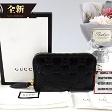 優買二手精品名牌店 GUCCI 447939 GG LOGO 黑色牛皮字紋 三層 零錢包 信用卡包 名片夾 短夾 全新二