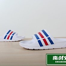 南 現 ADIDAS DURAMO SLIDE 運動拖鞋 白藍紅 一體成型 男女鞋 愛迪達 U43664