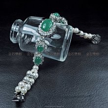 珍珠林~經典雅緻~翡翠珍珠活動式美鐲.蛋型主石硨磲貝珍珠手鏈#466