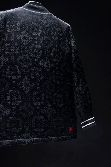 CLOT x fragment design BLACK SILK Jacketエディソンチャン