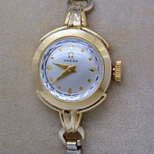 《寶萊精品》Omega 歐米茄金白圓型手環式女子錶