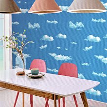 [禾豐窗簾坊]藍天白雲圖案帶來好心情優質壁紙/壁紙裝潢施工