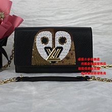 ☆優買二手精品名牌店☆ LV M62334 TWIST 黑色 EPI 水波紋 貓頭鷹 金鍊 肩背包 斜背包 WOCII