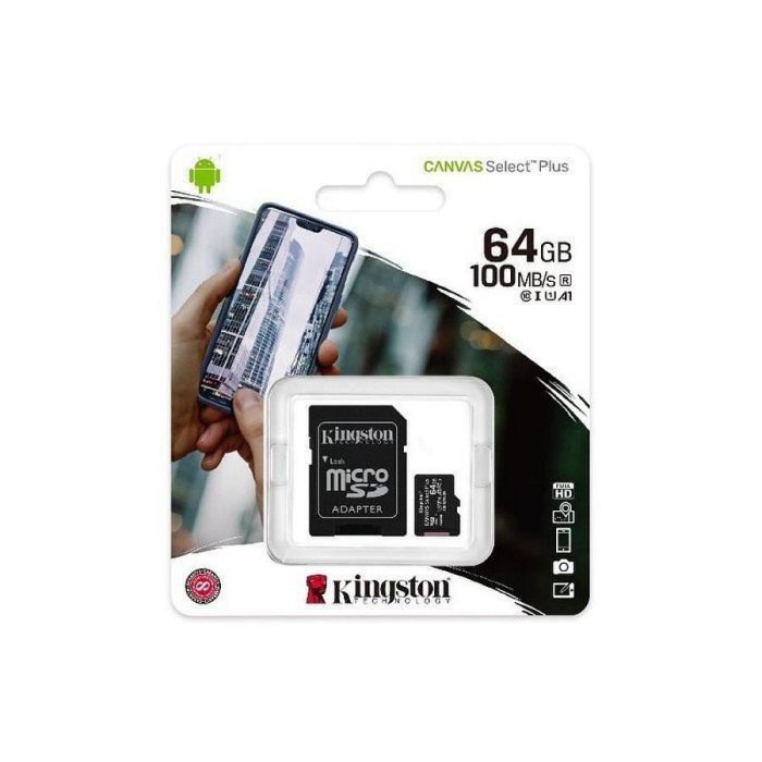 新風尚潮流 【SDCS2/64GB】 金士頓 64G Micro-SDXC A1 手機用 記憶卡 讀100MB/s